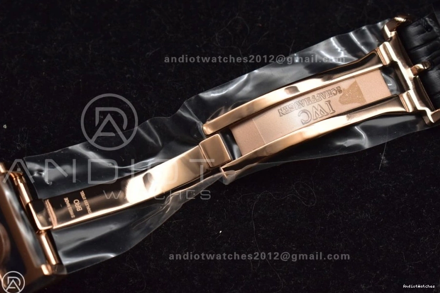 Best Perpetual RG Edition Strap Dial BestValue White Clone Calendar Black on APSF 1:1 Portugieser 1018 5033 A52610 Leather 0427